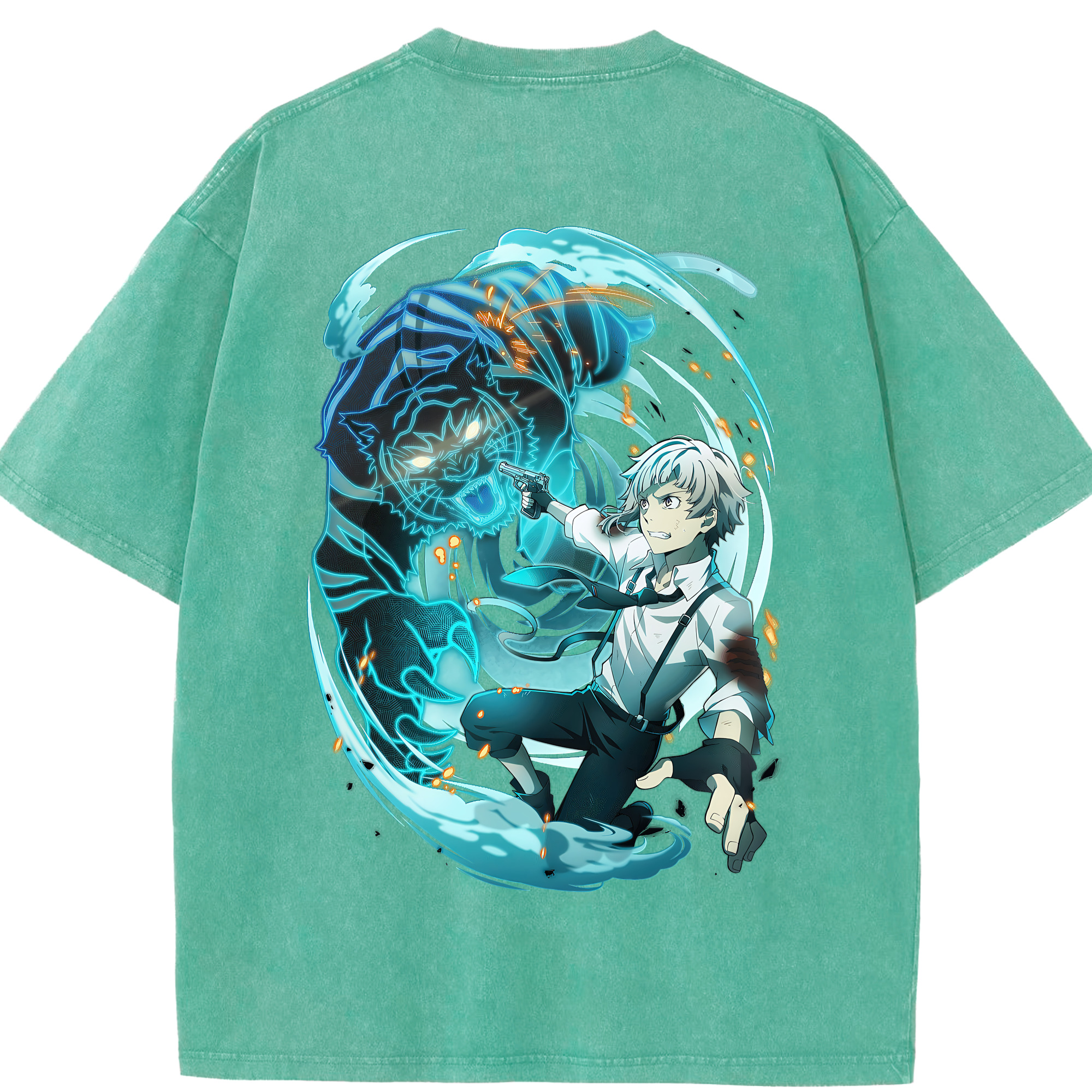 （画像用） 文豪ストレイドッグス Bungo Stray Dogs 綿100% ヴィンテージ風 半袖Tシャツ（背面プリント）